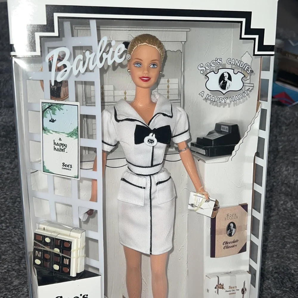 Mattel 1999 See's Candies Barbie A Happy Habit Vintage Doll in Box
